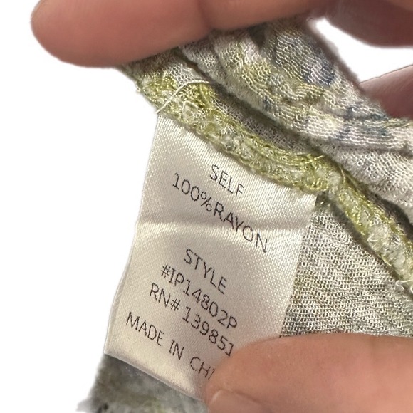 ODDY Kaftan Tunic Dress Boho Butterfly Sleeve Smocked Waist Print 1XL - Picture 6 of 8